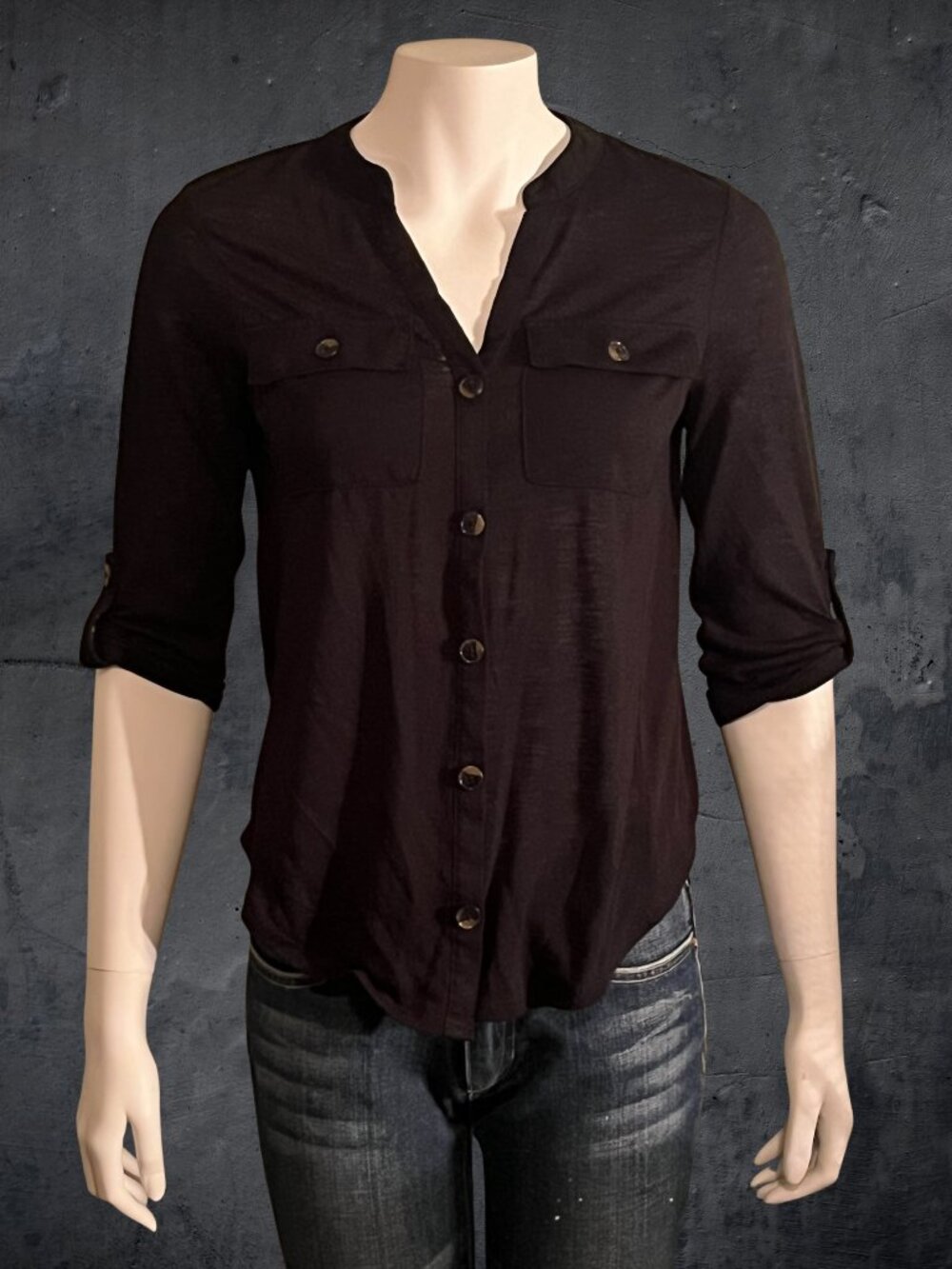 No Boundaries Button Down Top, Size S
